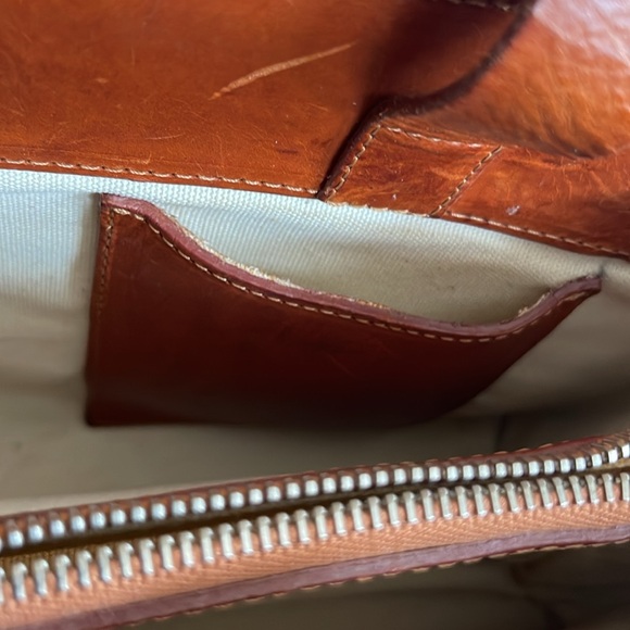 Gabrielle strehle tan leather woven shoulder or handbag. Very gently used - Picture 5 of 11